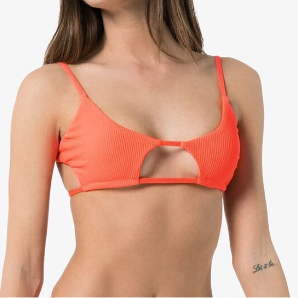 Frankies Bikinis Orange Cut Out Bikini Set Wia Top